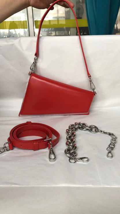 AP “Hailey” calfskin Leather Bag with metal chain