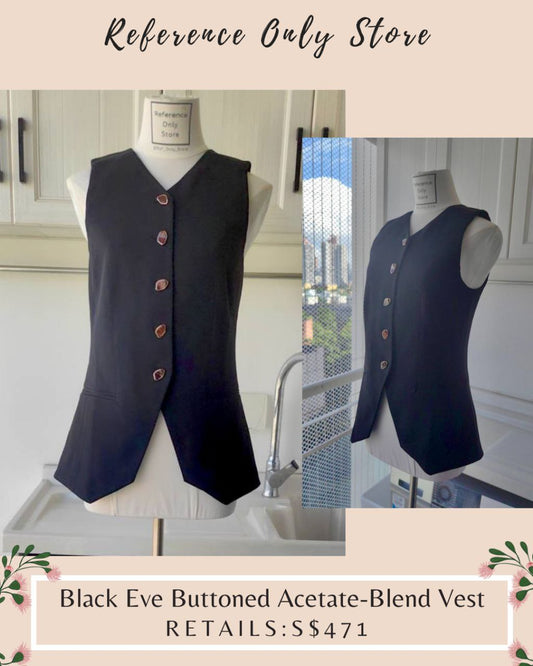 Readystock! AJ Black Eve Buttoned Acetate blend vest