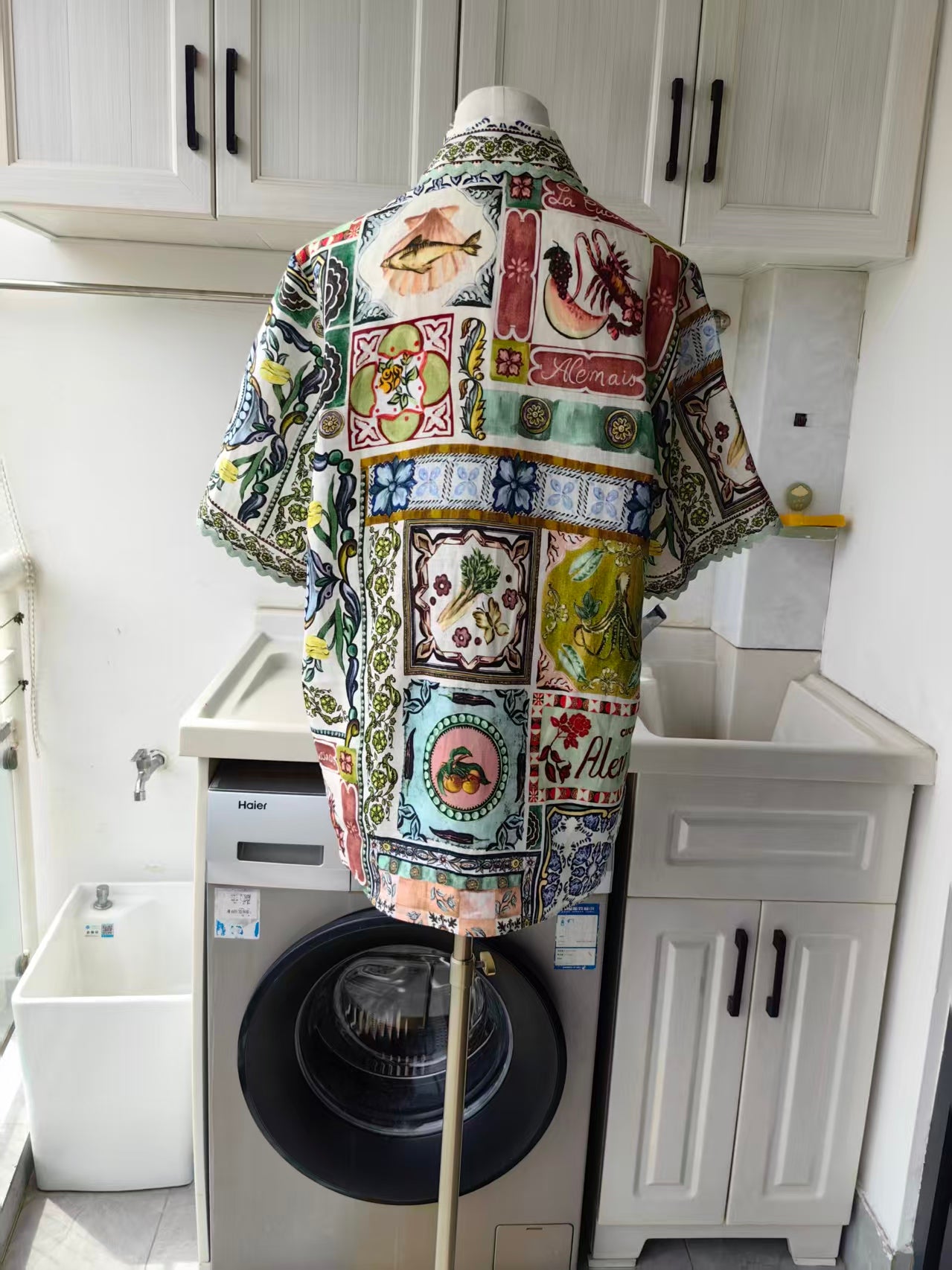 AM Intricate Pattern Print linen shirt & shorts