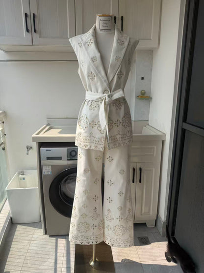 VB Eyelet embroidered Townes vest and komi pants