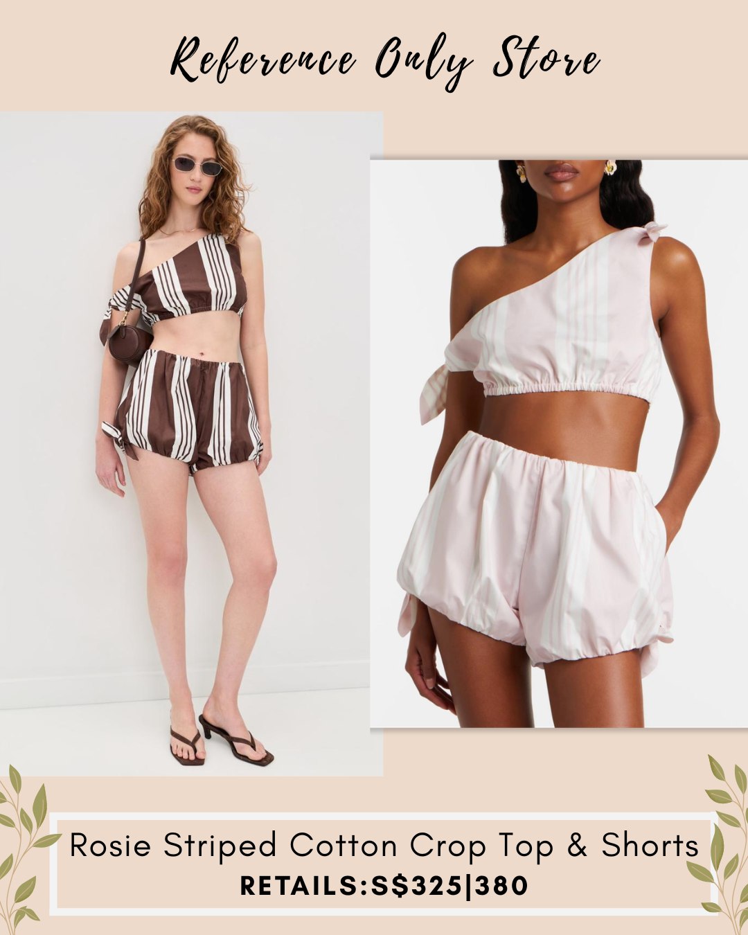 PSS Rosie striped cotton crop top and shorts