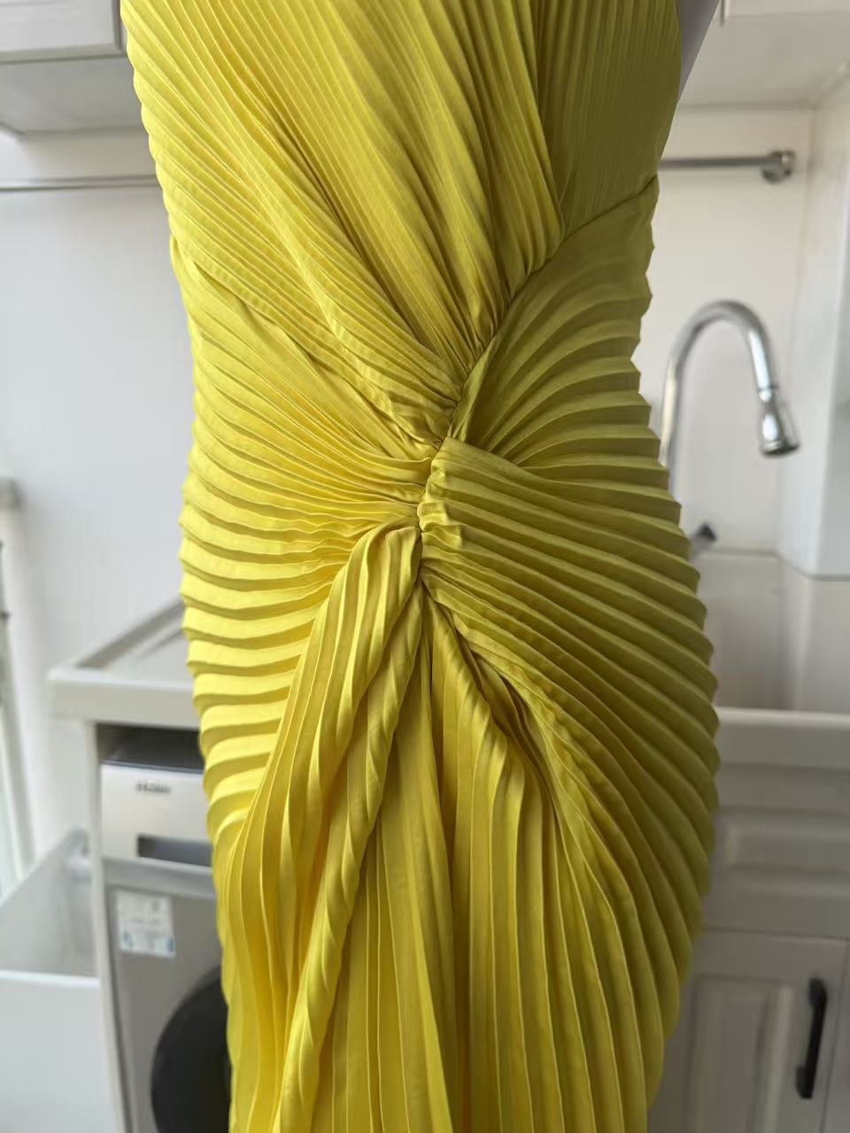 ALC Romy Pleated satin gown