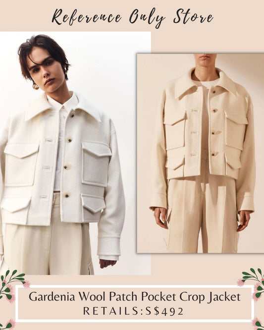 SJ Gardenia Wool Patch Pocket Crop Jacket
