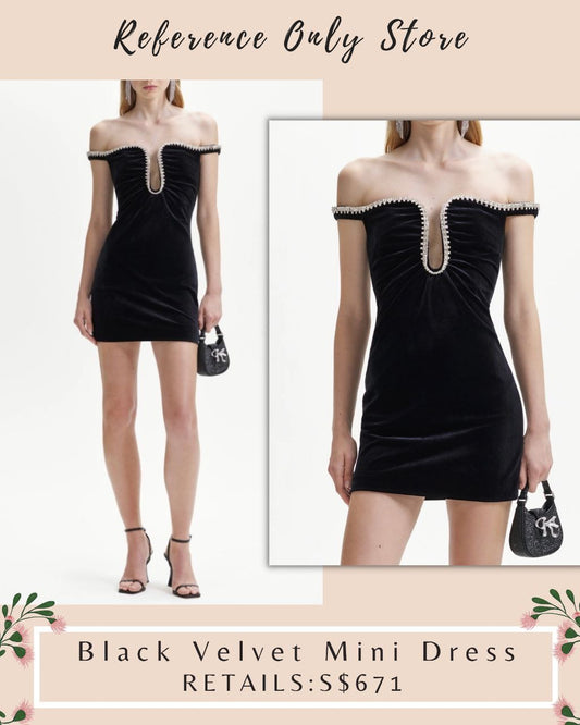 SP Black Velvet Mini Dress