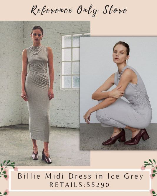 MS Billie Midi Dress in Ice Grey