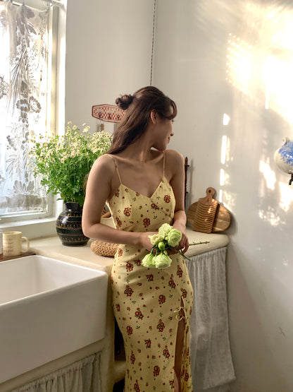 Siena Floral Midi Silk Dress