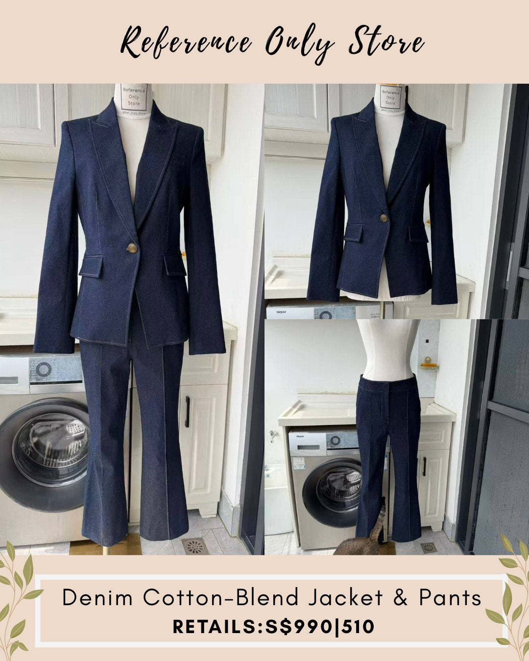 VB Denim cotton blend jacket and pants