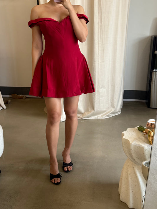 MP Red mini off shoulder dress