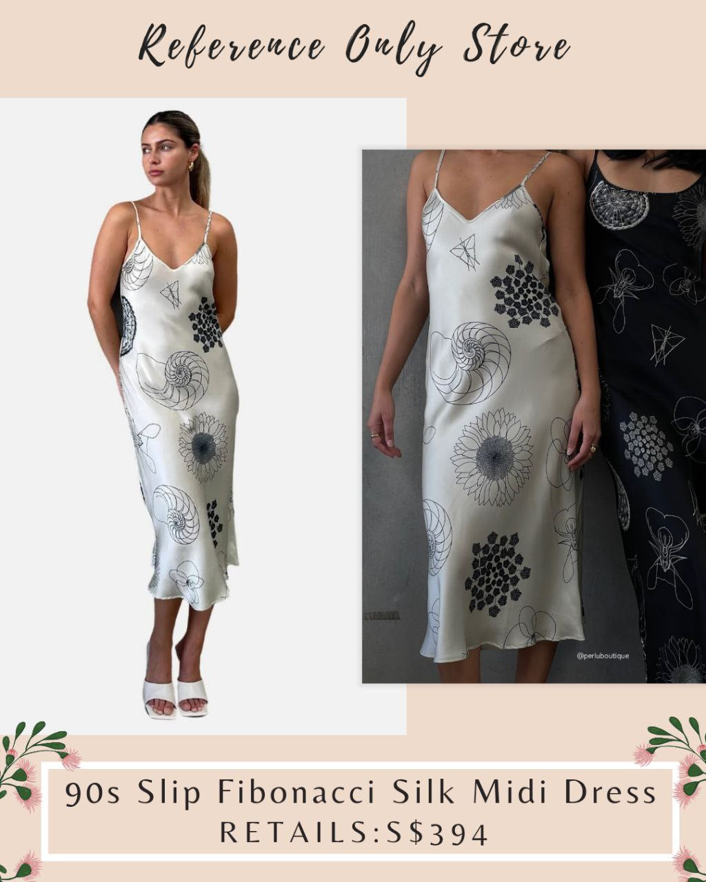 SL 90s Fibonacci silk midi dress