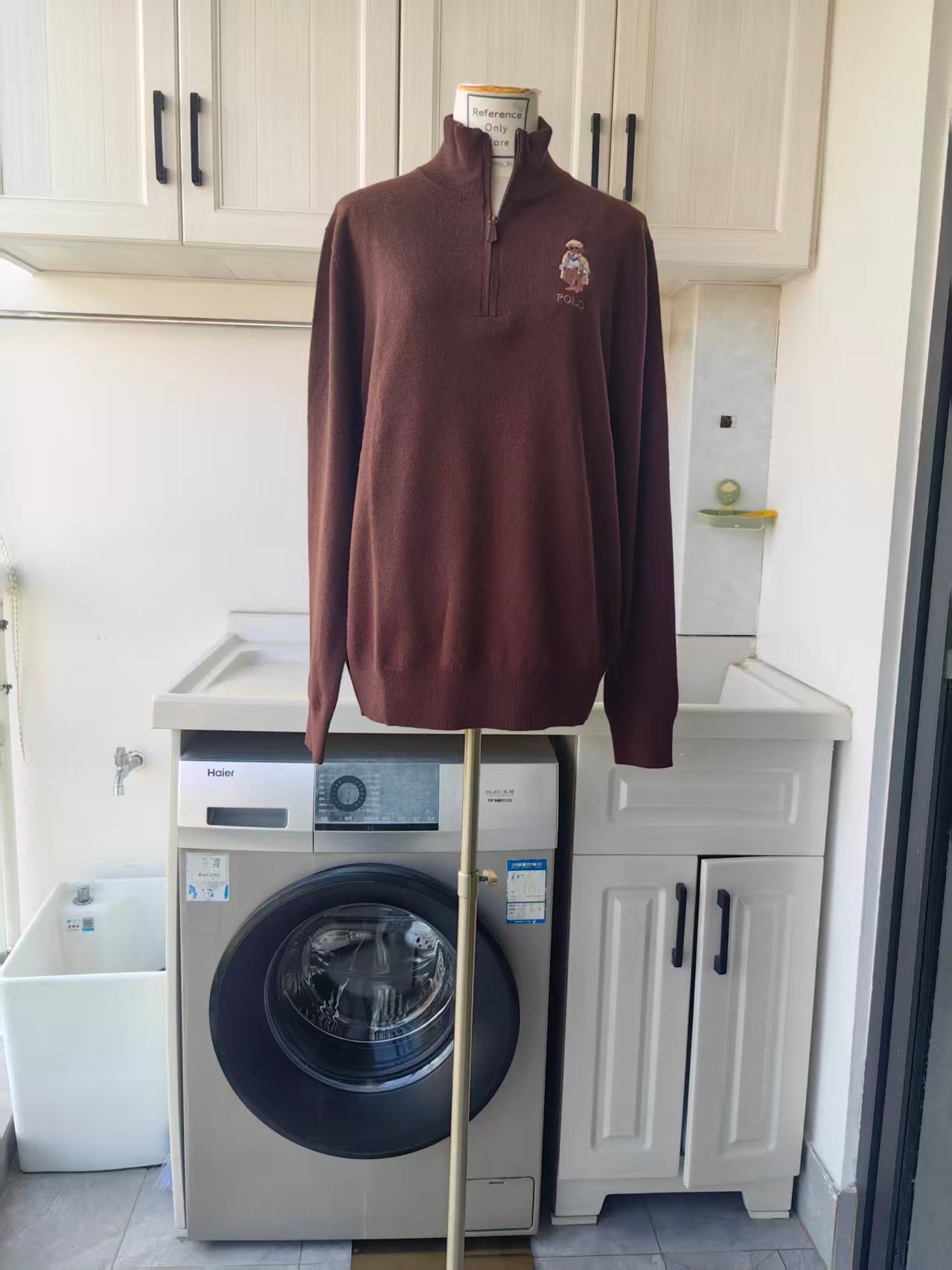 RL Men's polo bear quarter zip sweater