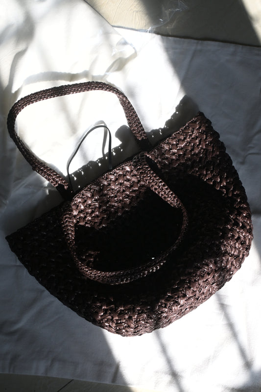 Estelle Raffia woven in espresso brown