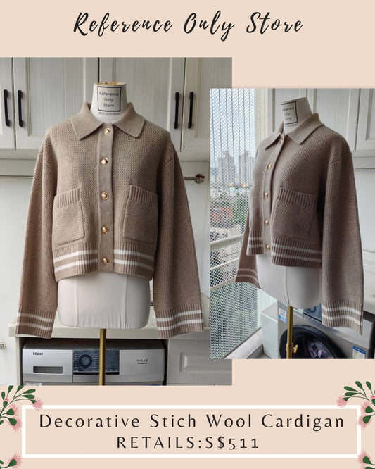 SD Decorative stitch wool cardigan