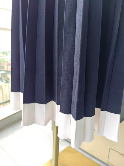 SD Two tone viscose blend cropped top and midi skirt