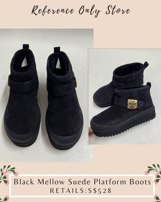 TB Black suede mellow platform boots