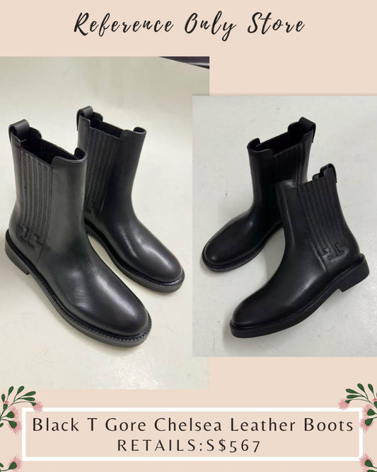 TB Black T gore leather Chelsea boots