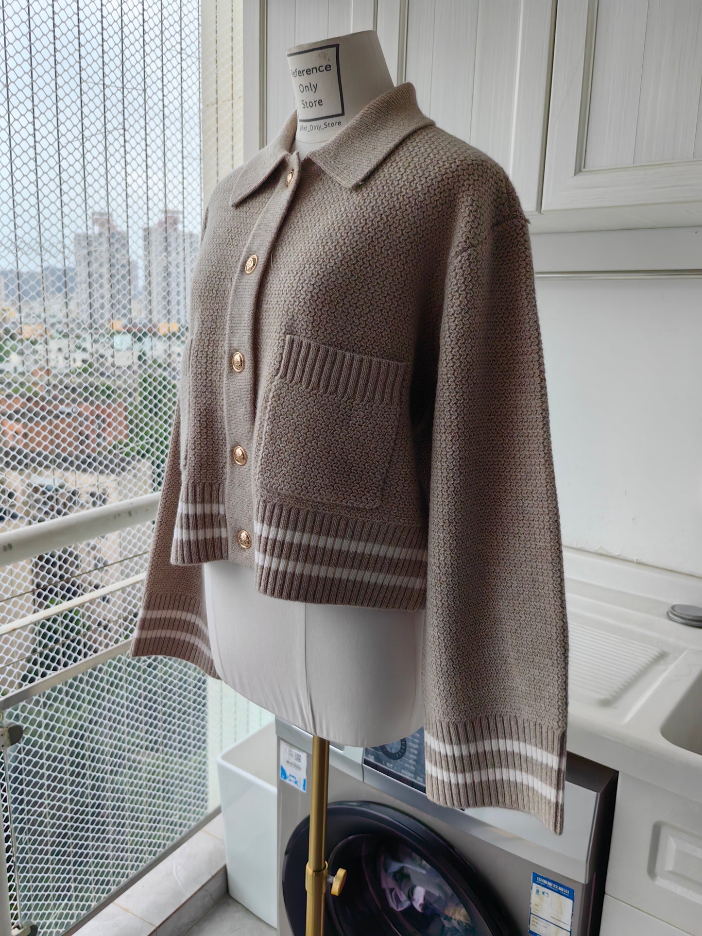 SD Decorative stitch wool cardigan