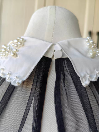 SP Black crepe bow collar mini and midi skirt