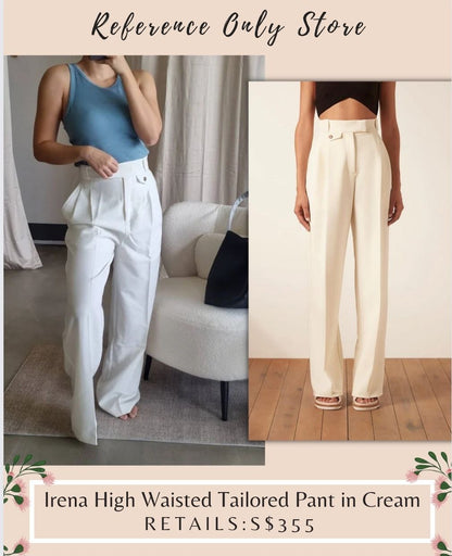 SJ Irena High Waisted Tailored Pant in Cream Ivory