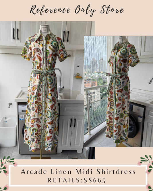 AM Arcade Linen Midi Shirt Dress