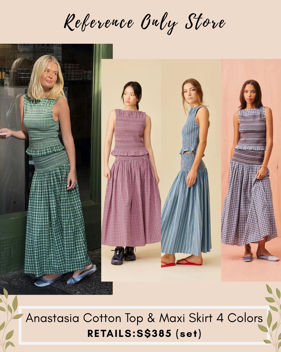 RB Anastasia cotton smocked top and skirt