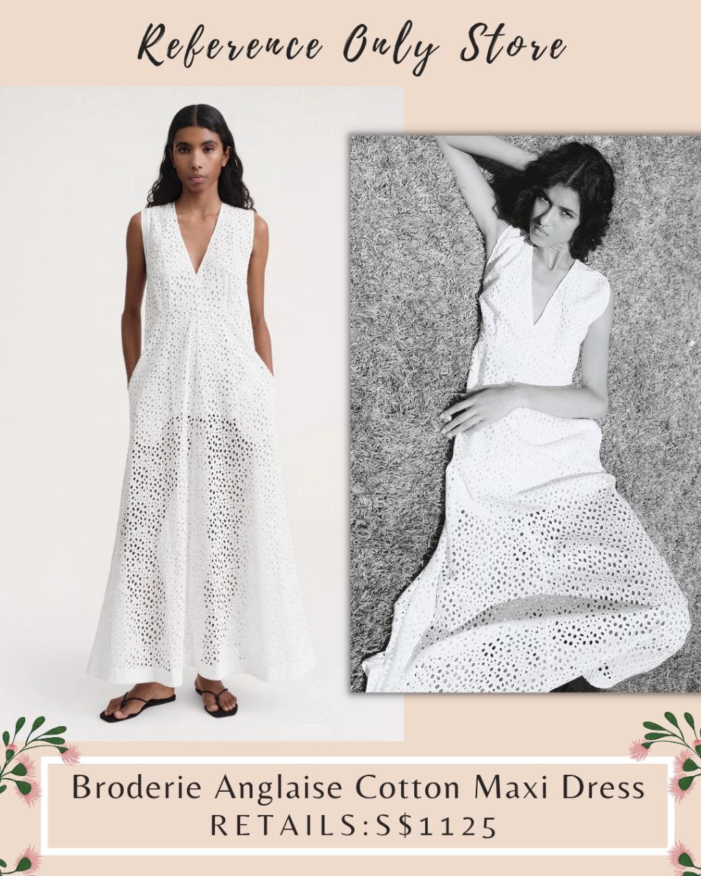 Tot Broderie Anglaise Cotton Ivory Cotton Maxi dress