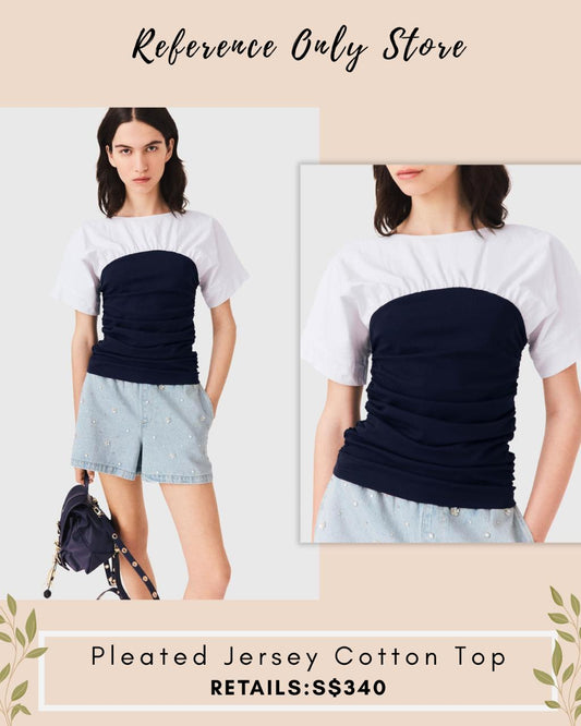 MJ Pleated jersey cotton top