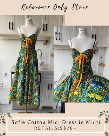 AM Sofie Cotton Midi Dress in Multi