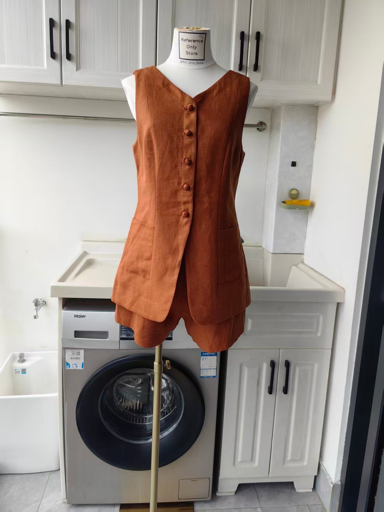 POS Lorenzo linen high neck and perri shorts