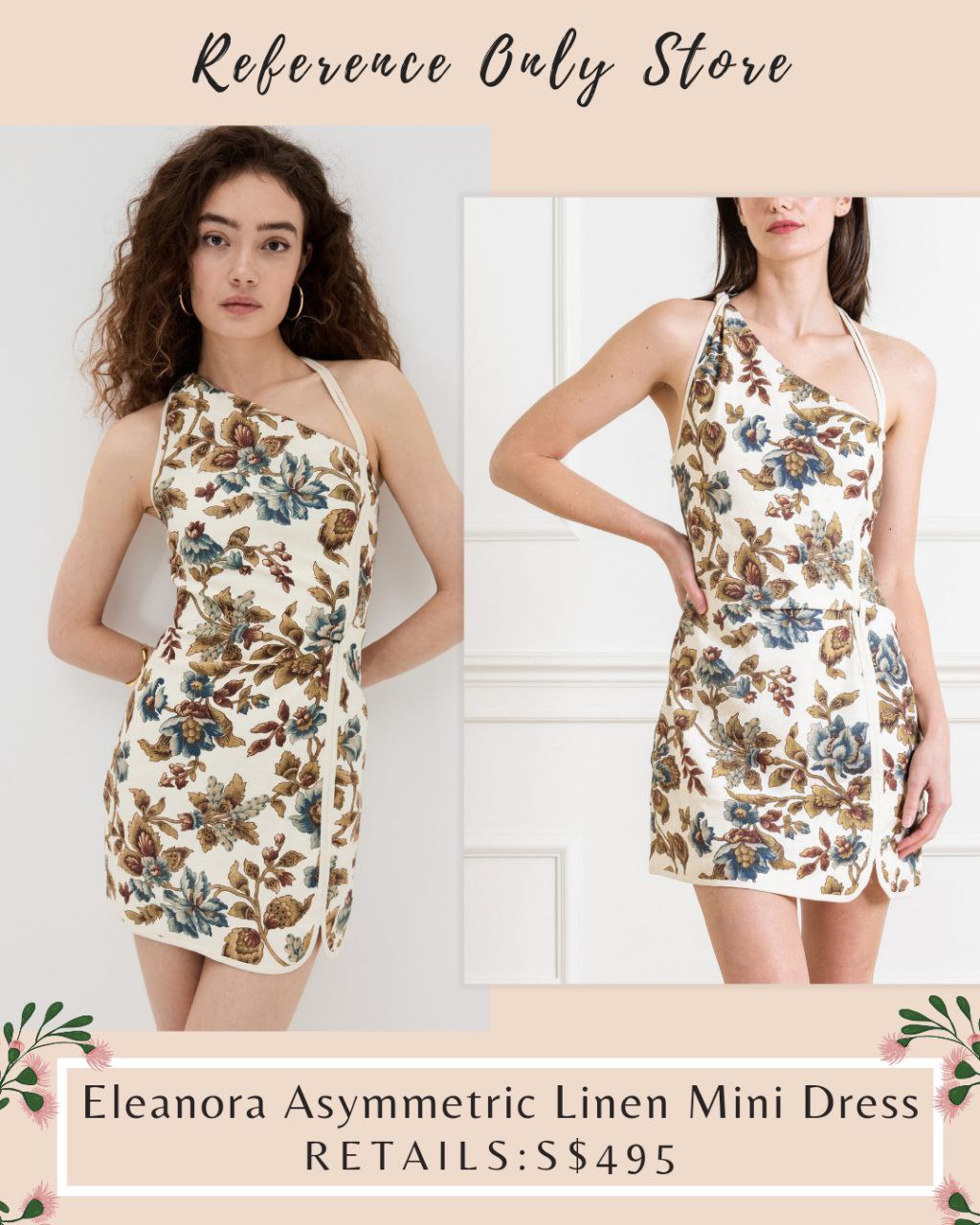 STL eleonora asymmetric linen mini dress