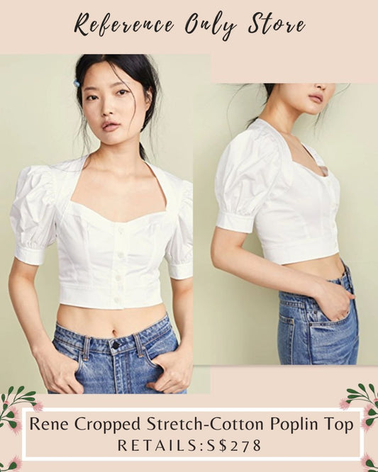 Clearance ! STA Rene cropped white cotton top