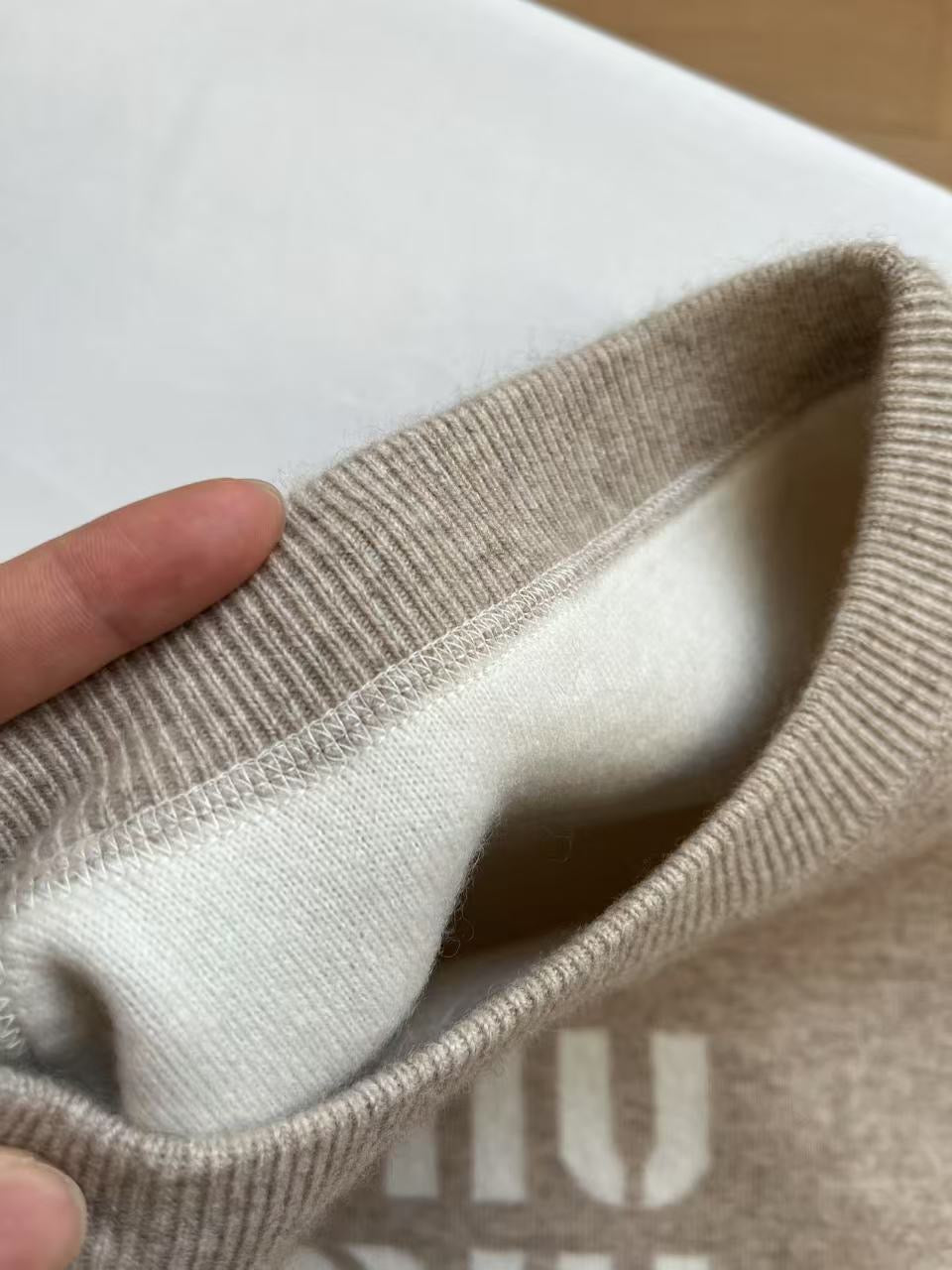 MM Logo Sand Beige Sweater