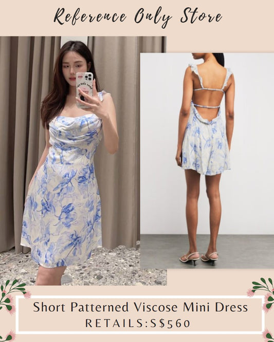 MJ Short patterned blue floral mini dress