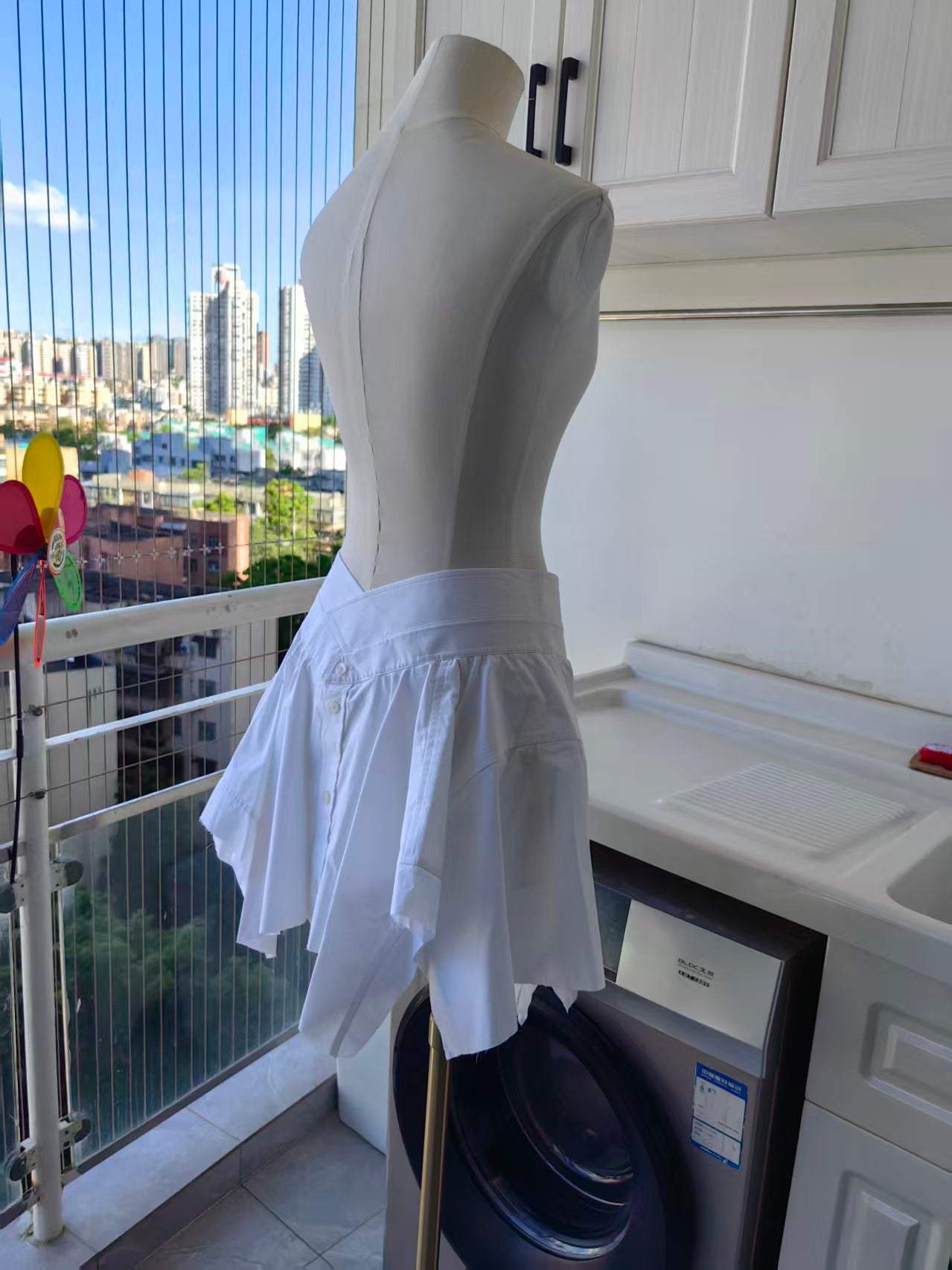 AW deconstructed mini skirt