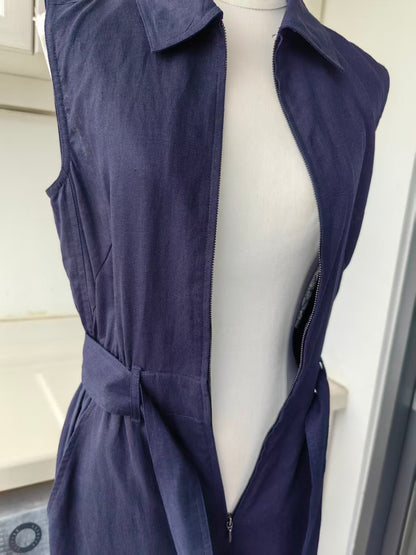 ME Sleeveless cropped linen viscose jumpsuit
