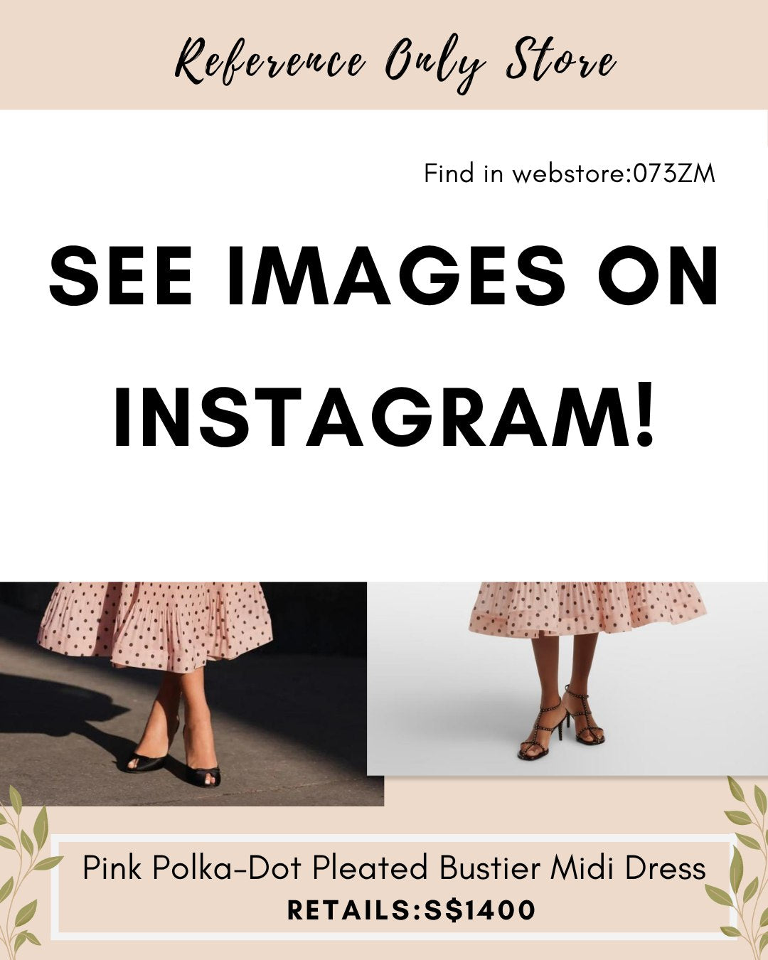 073zm pink polka pleated bustier midi dress