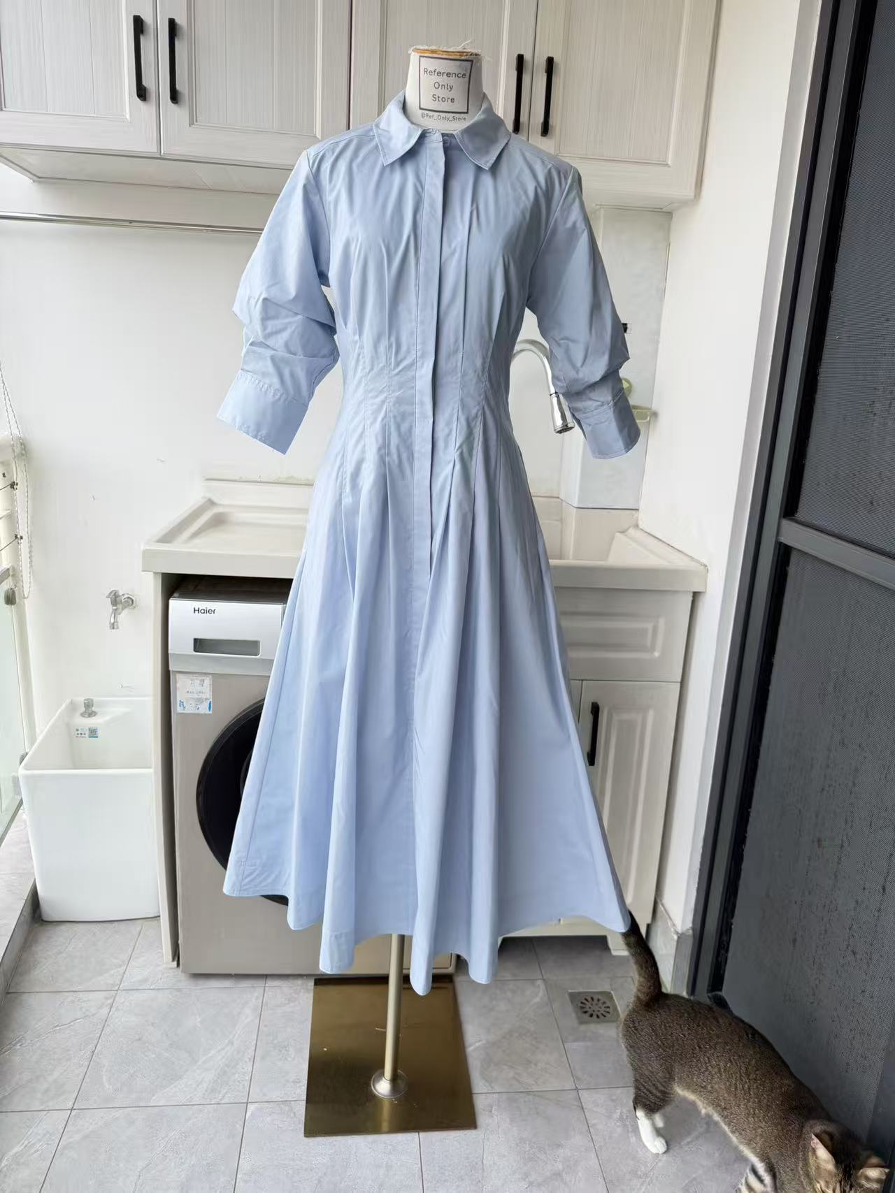 SK Jazz cotton blend midi shirt dress