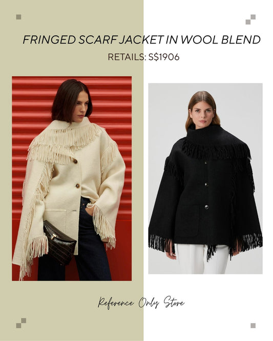 Tot fringed scarf jacket in wool blend