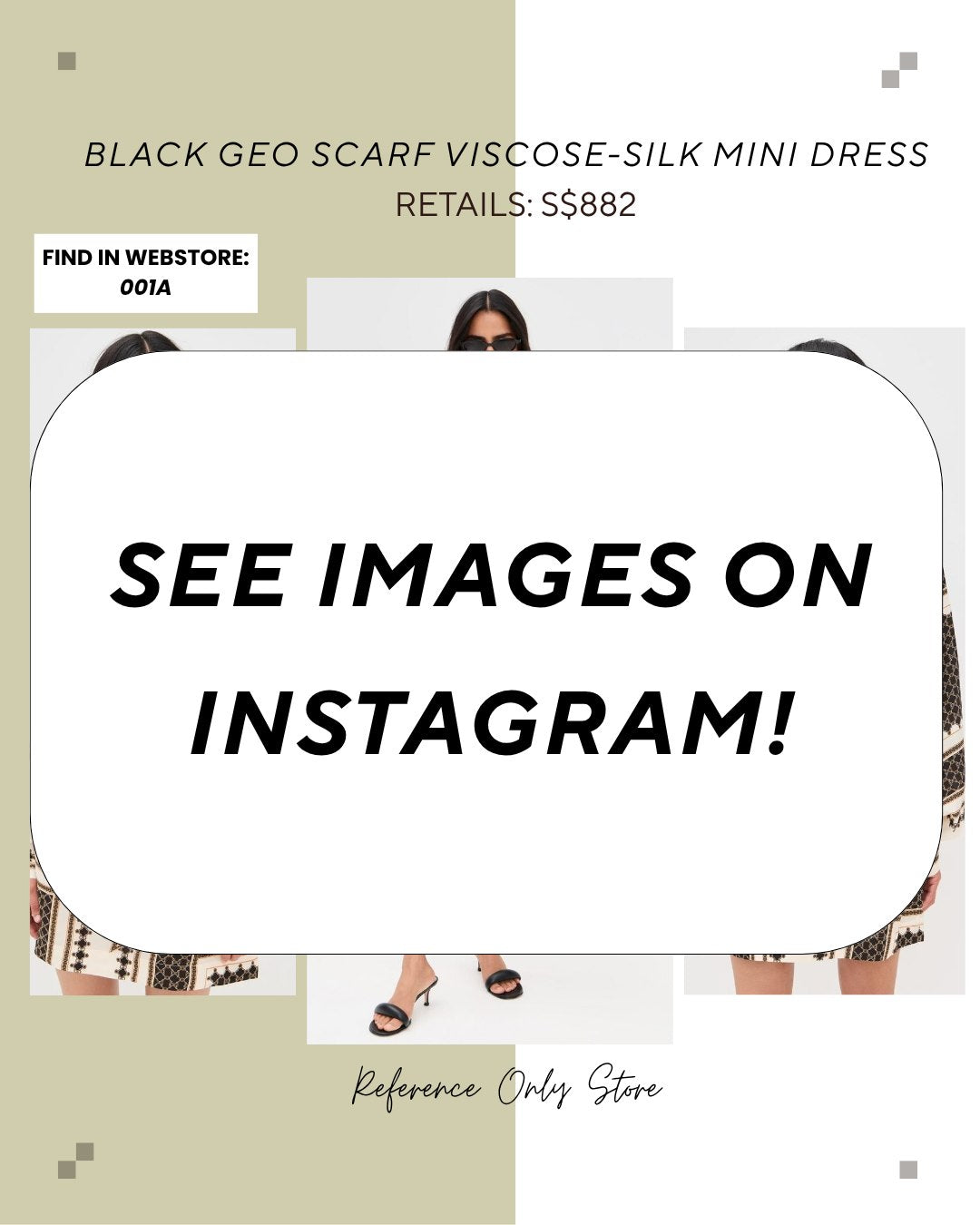 #01A black Geo scarf silk viscose mini dress