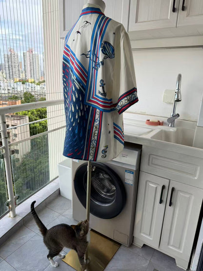 AM Ocean voyage silk shirt and shorts