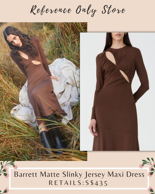 MS Barrett Matte slinky Jersey Brown Midi Dress