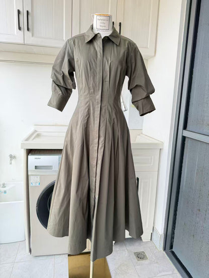 SK Jazz cotton blend midi shirt dress