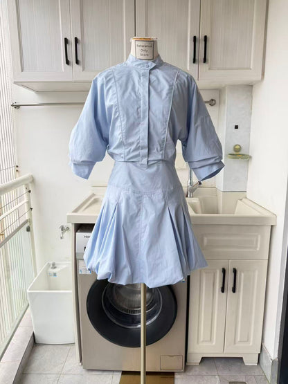 SK Effie bubble cotton blend mini dress