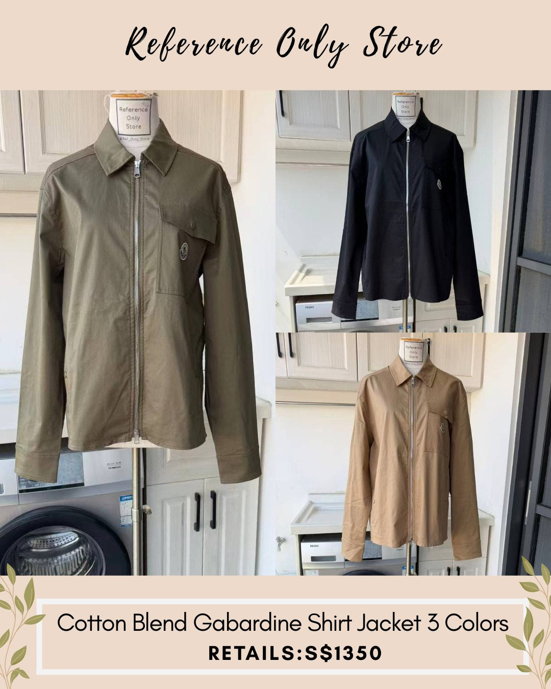 MC Men’s Cotton Gabardine shirt jacket in 3 colors