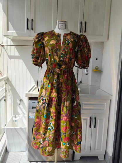 UJ Adriana short sleeve cotton midi sun dress