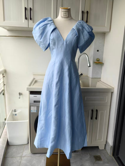 AJ Bisou viscose linen midi dress
