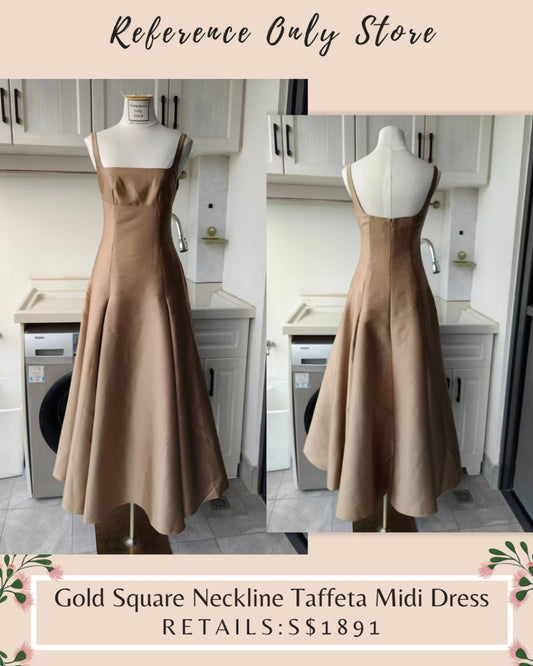 RM gold Taffeta Midi dress