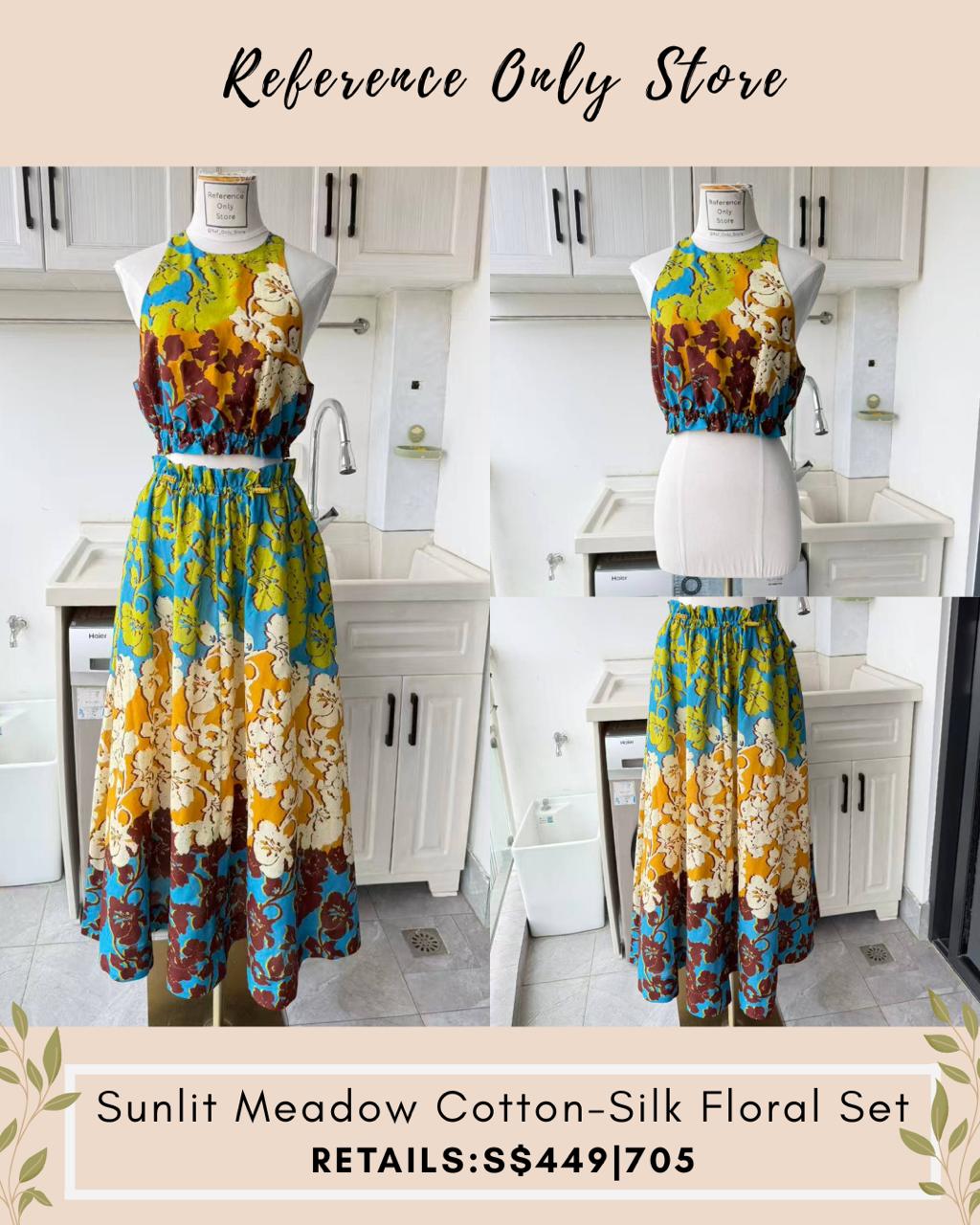 AM Sunlit meadow silk cotton floral set