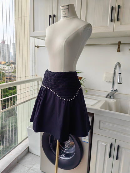 AJ Florence pearl trim black mini skirt