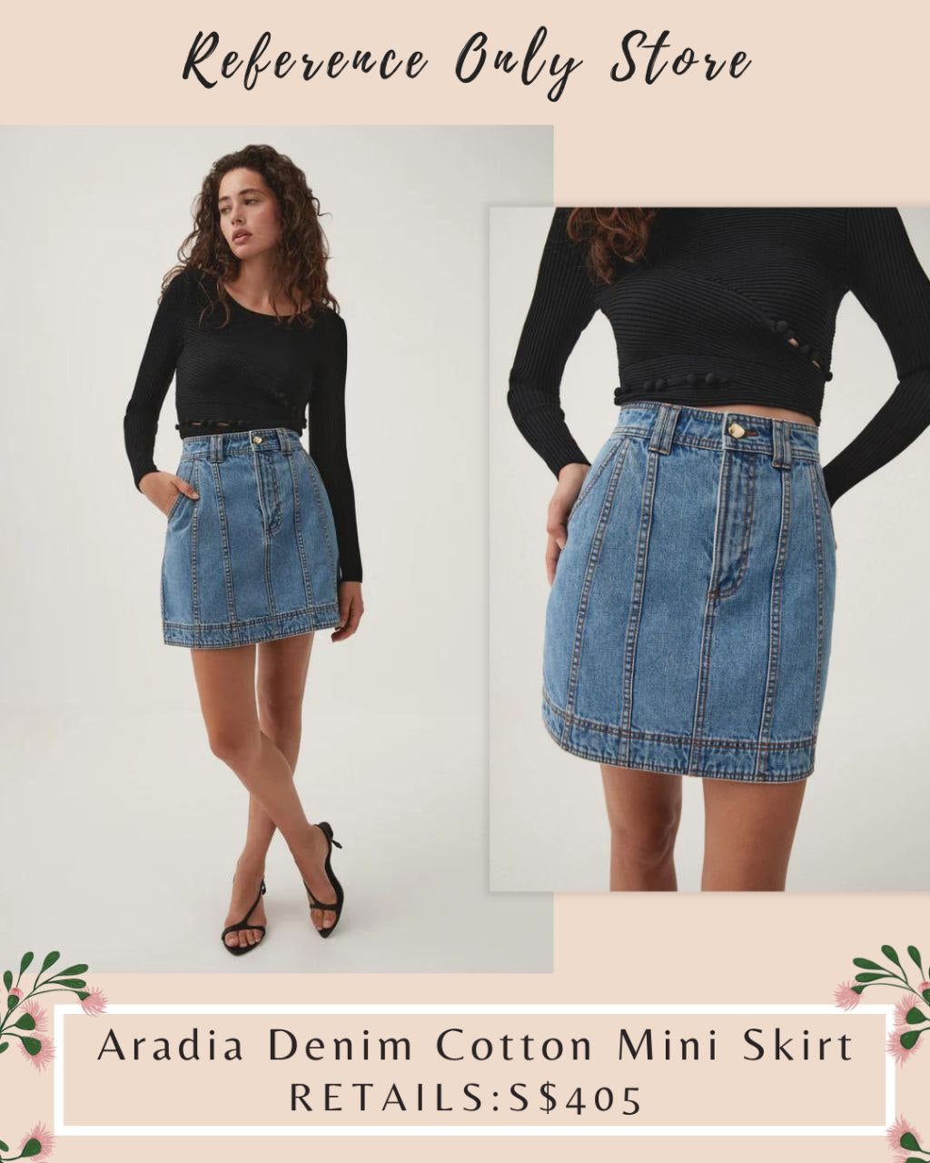 AJ Aradia denim cotton mini skirt