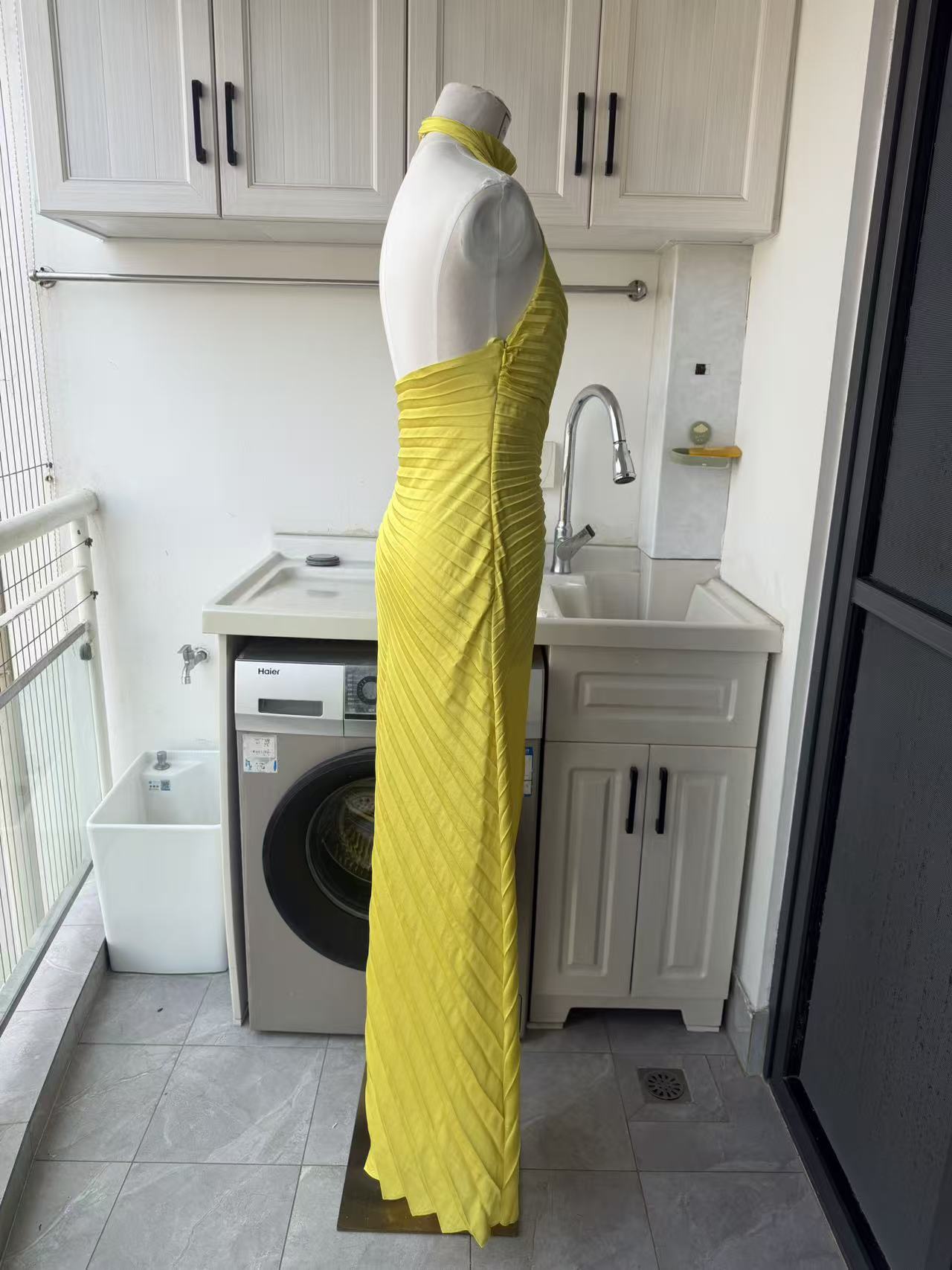ALC Romy Pleated satin gown